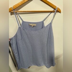 LOFT Women's Light Blue Bird Patterned Camisole